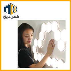 کاربری و نصب راحت لامپ لمسی که یک خانم در حال لمس کردند لامپ ها است.