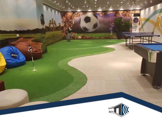زمین بازی مهدکودک با چمن مصنوعی نرم و ایمن