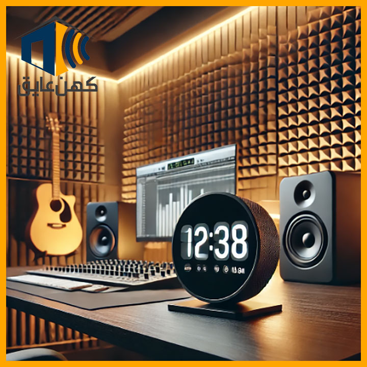 ساعت رومیزی دیجیتال آکوستیک در استودیو